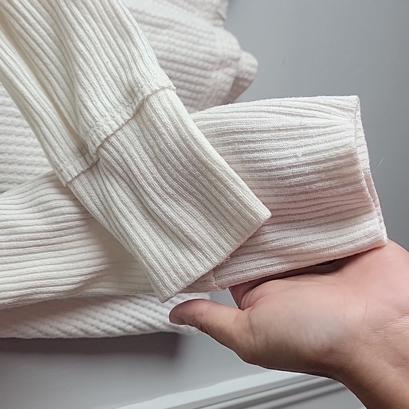 Maeve By Anthropologie Pearson Long Sleeve Ivory Waffle Knit Thermal Siz… - Picture 8 of 13
